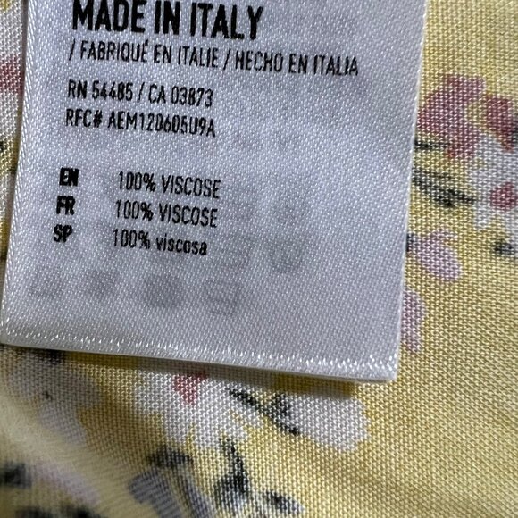 American‎ Eagle Yellow Floral Kimono Robe Duster Made In Italy One Size - Picture 8 of 11